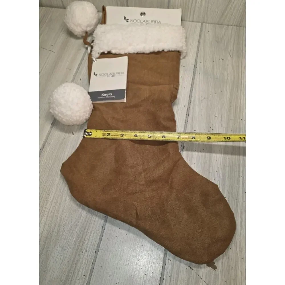 Koolaburra By UGG Koola Faux Suede Christmas Stocking Chestnut Brown Holiday NWT